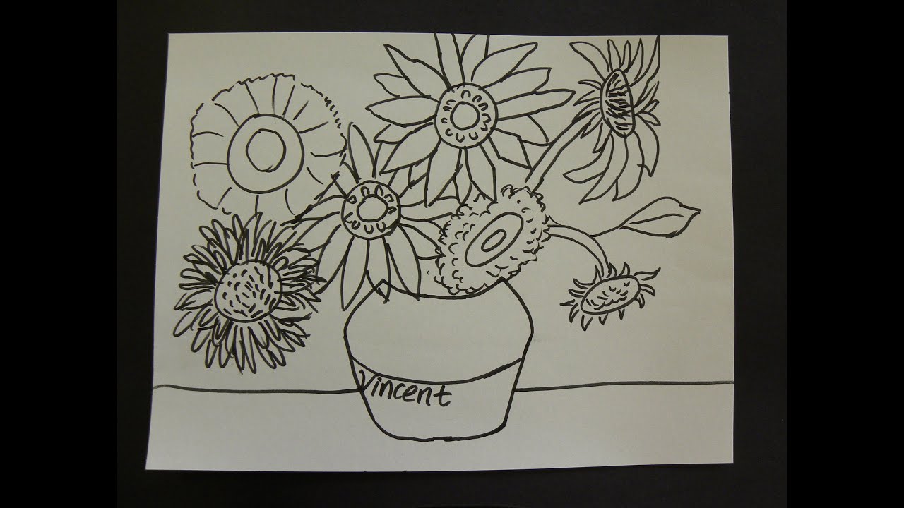 Kids can draw vincent van gogh sunflowers with first grade art studentspatron spots available
