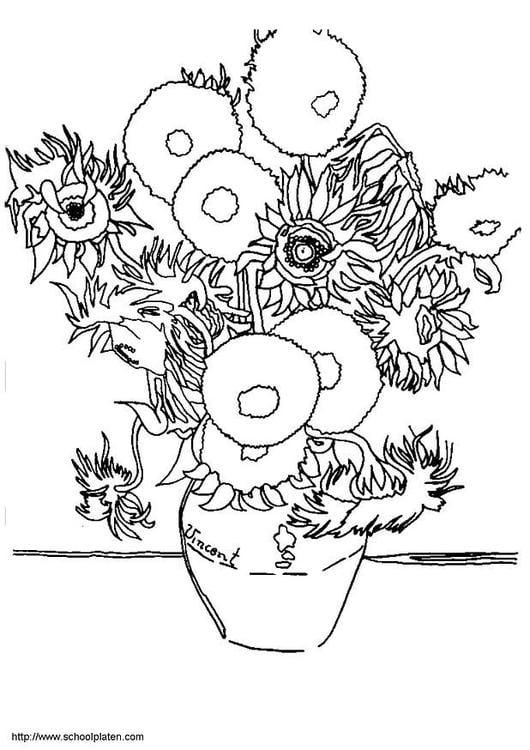 Coloring page sunflowers