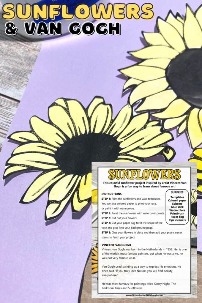 Sunflower art with vincent van gogh