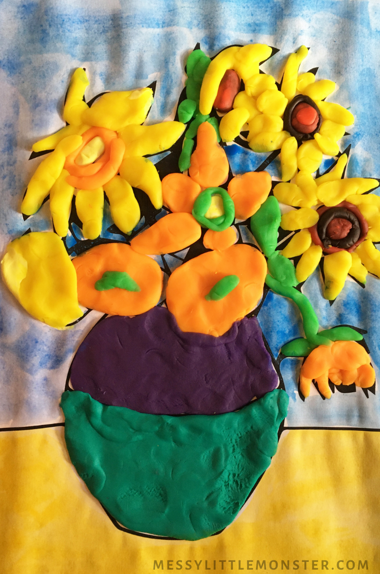 Van gogh sunflowers art for kids