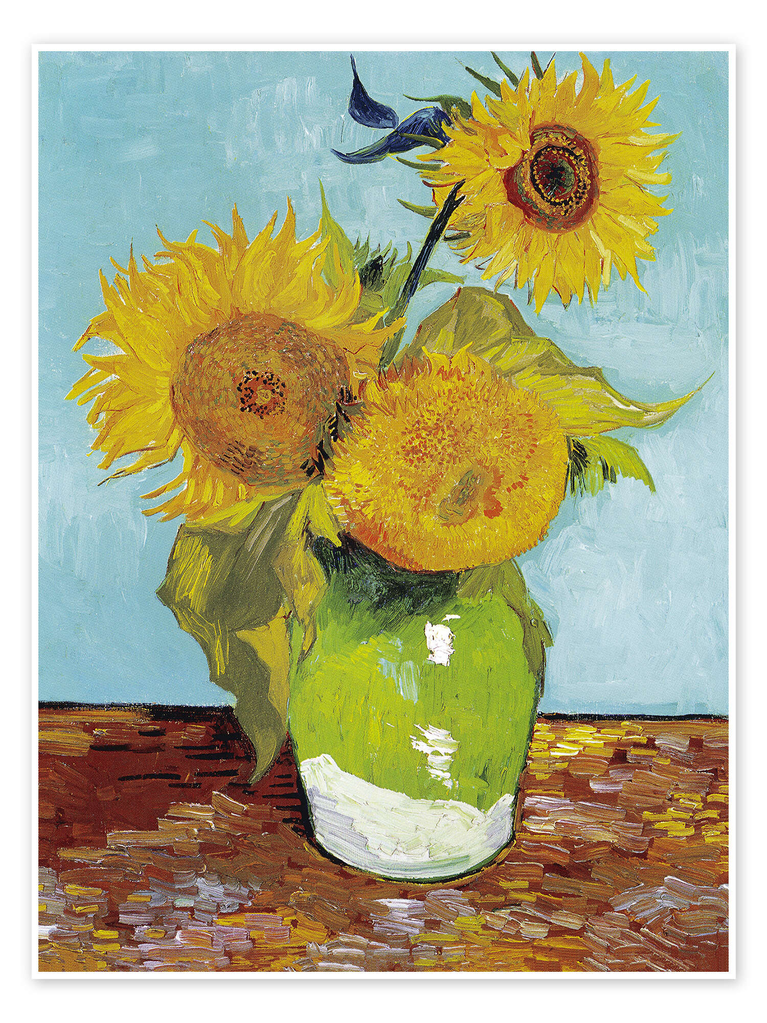 Three sunflowers print by vincent van gogh