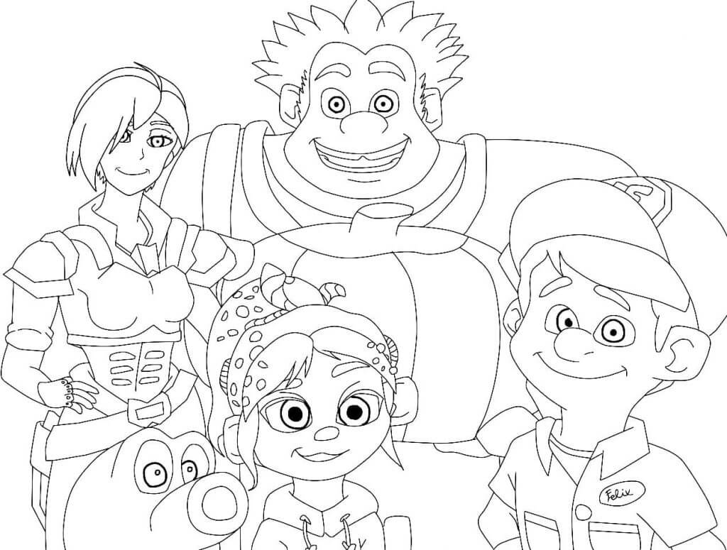 Vanellope and her friends coloring page