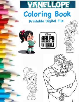Vanellope coloring bookcartoon coloring activity book for kids