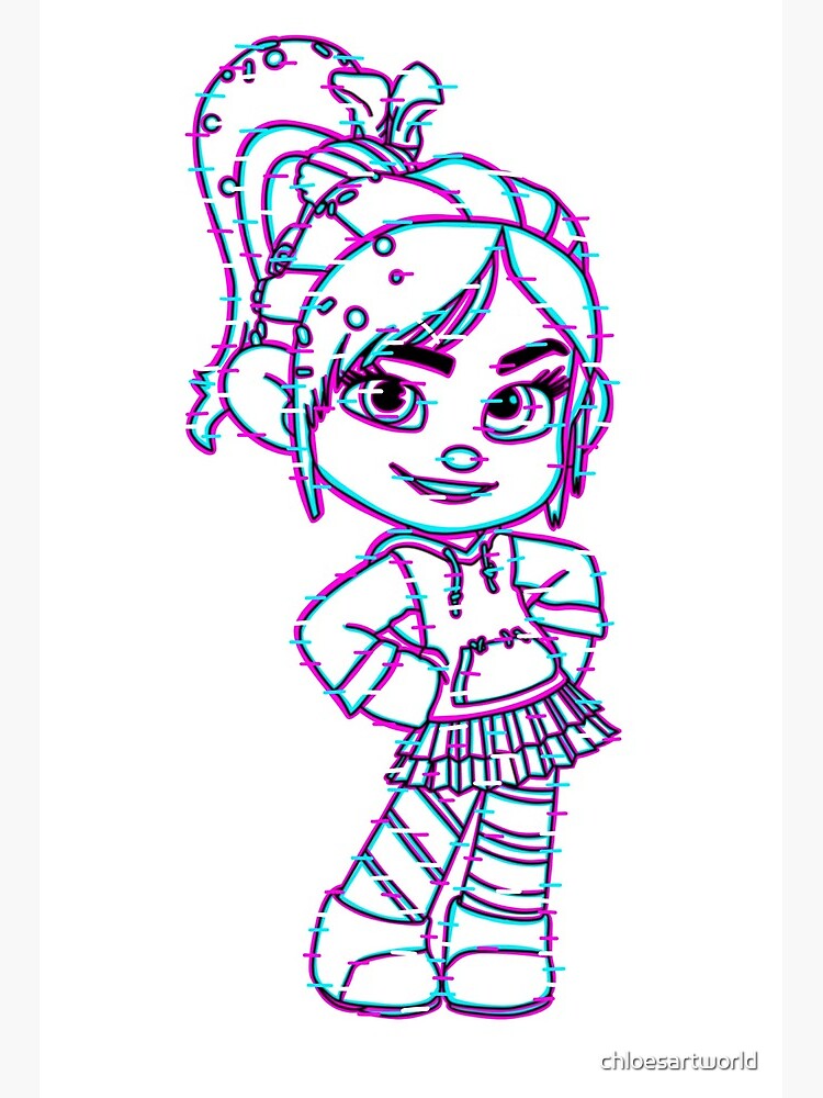 Glitch vanellope art board print for sale by chloesartworld