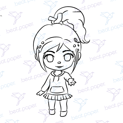 Sellos digitales de princesa disney para colorear vanellope beatpaper