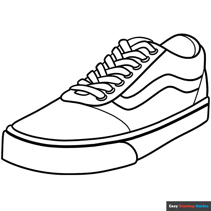 Vans coloring page easy drawing guides