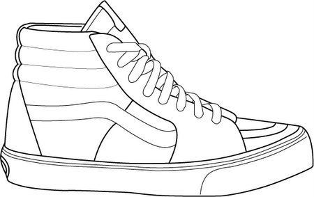 Vans sk hi shoes drawing sneakers drawing shoe template
