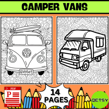 Camping vehicles coloring pages mindfulness coloring sheets camper cars