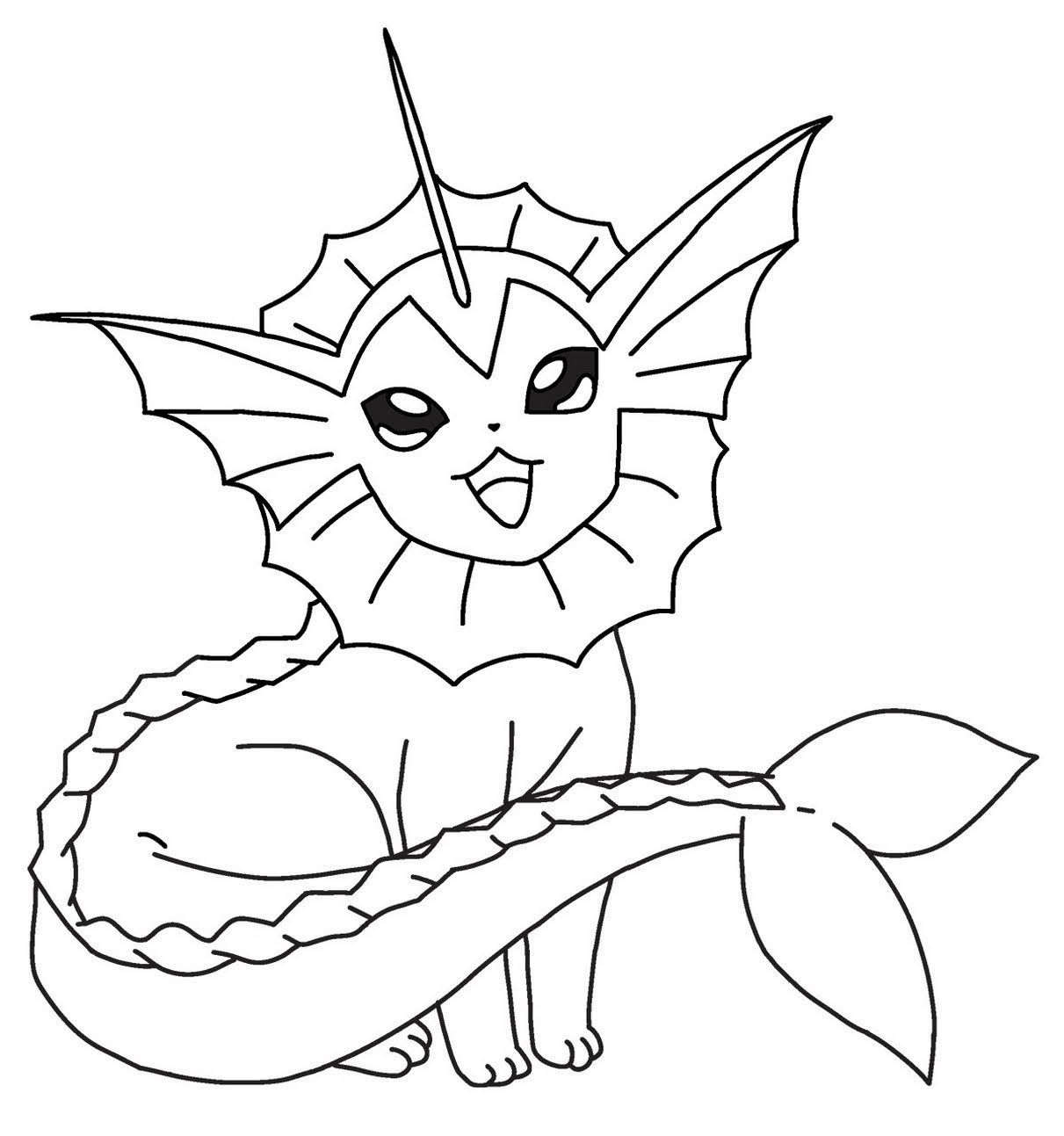 Pokemon vaporeon coloring pages
