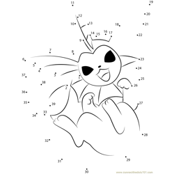 Vaporeon connect the dots printable worksheets