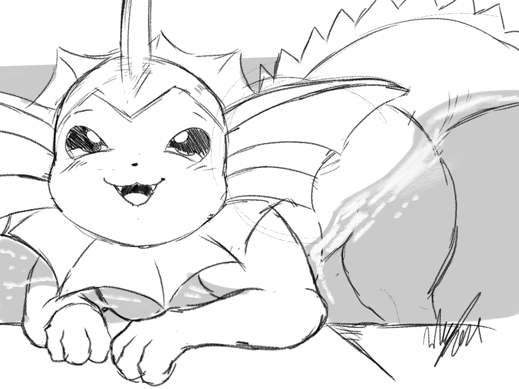 Inktober vaporeon by winick