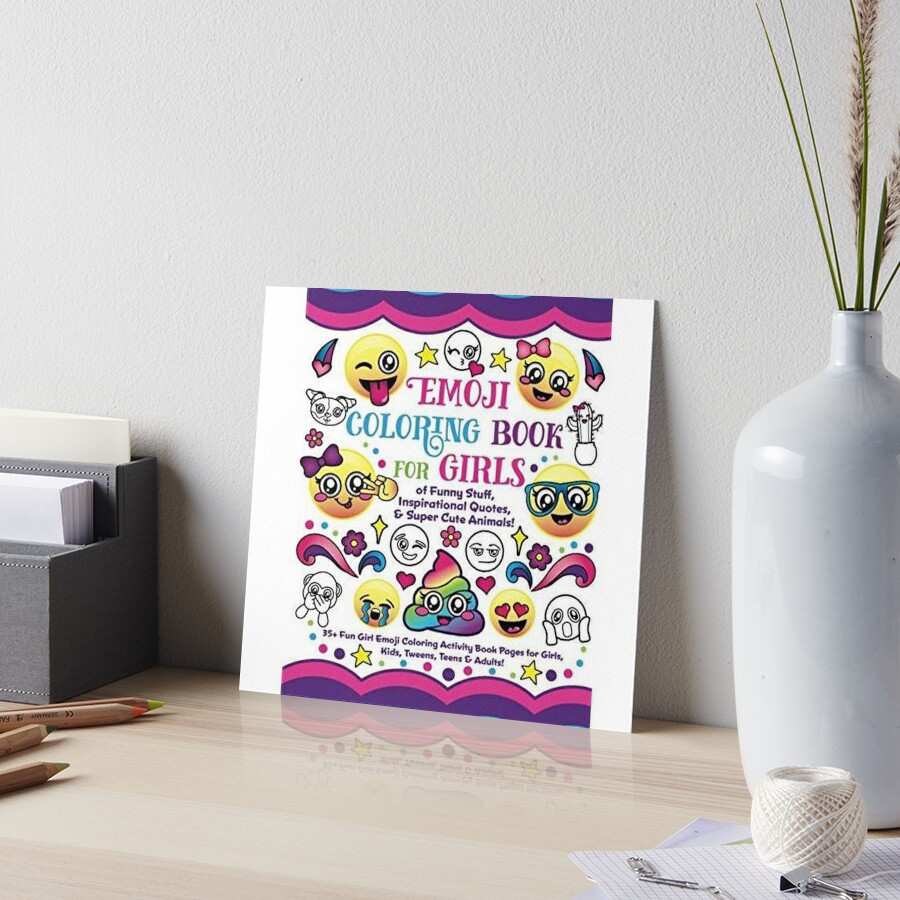 Emoji coloring book for girls art board print for sale by funnydio