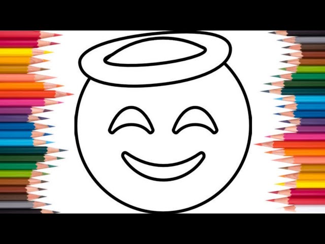 Inocent face emoji drawing colouring ðâ in inocent face emoji