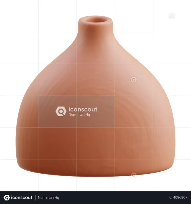 Modern clay vase d icon download in png obj or blend format