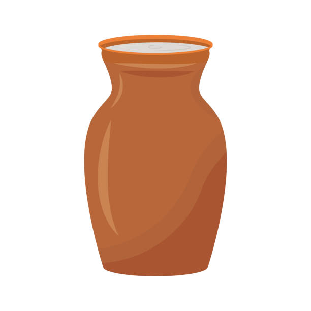 Clip art of a clay pots stock illustrations royalty