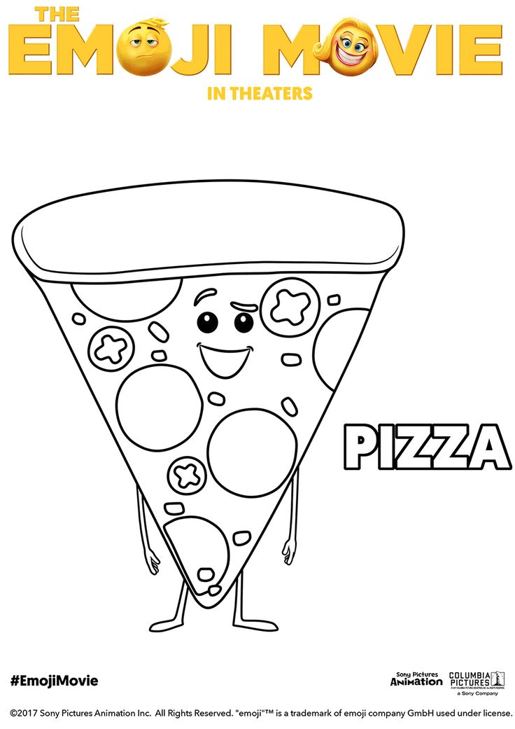 The emoji movie pizza coloring page coloring pages emoji coloring pages emoji movie