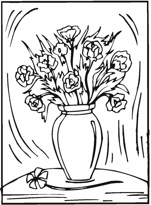 Vase pottery coloring page