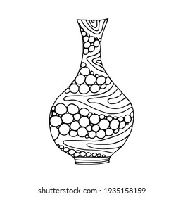 Modern abstract vase coloring page doodle stock vector royalty free
