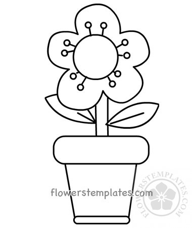 Single flower in vase coloring page