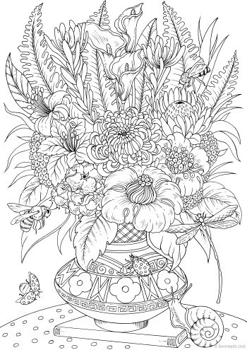 Flowers in a vase â favoreads coloring club