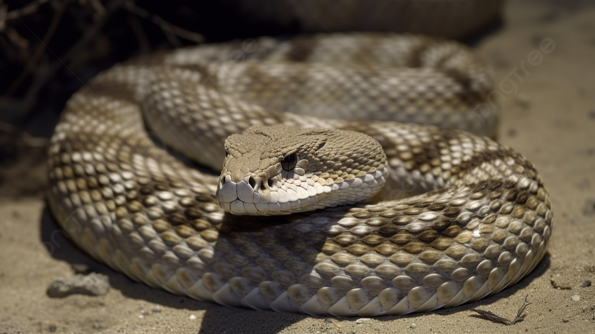 Fondo la serpiente se sentã en el suelo con la cabeza levantada fondo imagen de serpiente de cascabel serpiente de cascabel serpiente imagen de fondo para dcarga gratuita