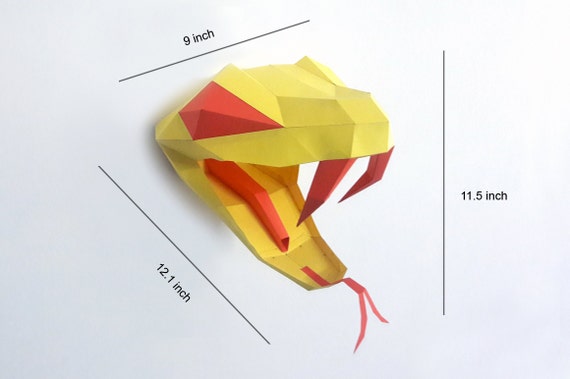 Diy papercraftssnake head trophypaper snakeprintable snake