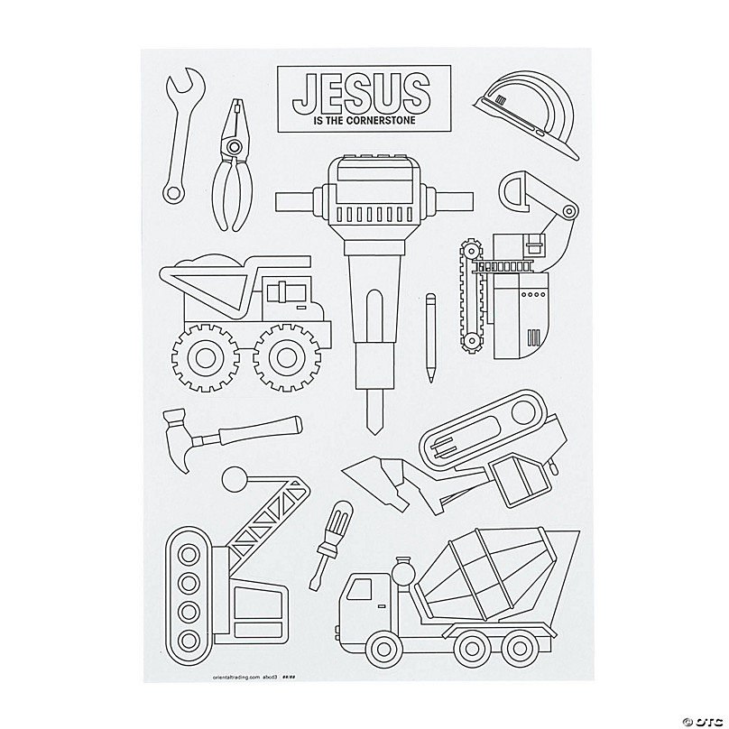 Color your own construction vbs sticker sheets