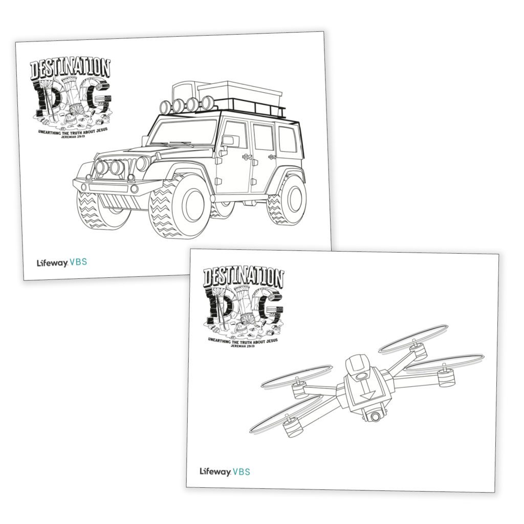 Fun friday vbs destination dig coloring pages