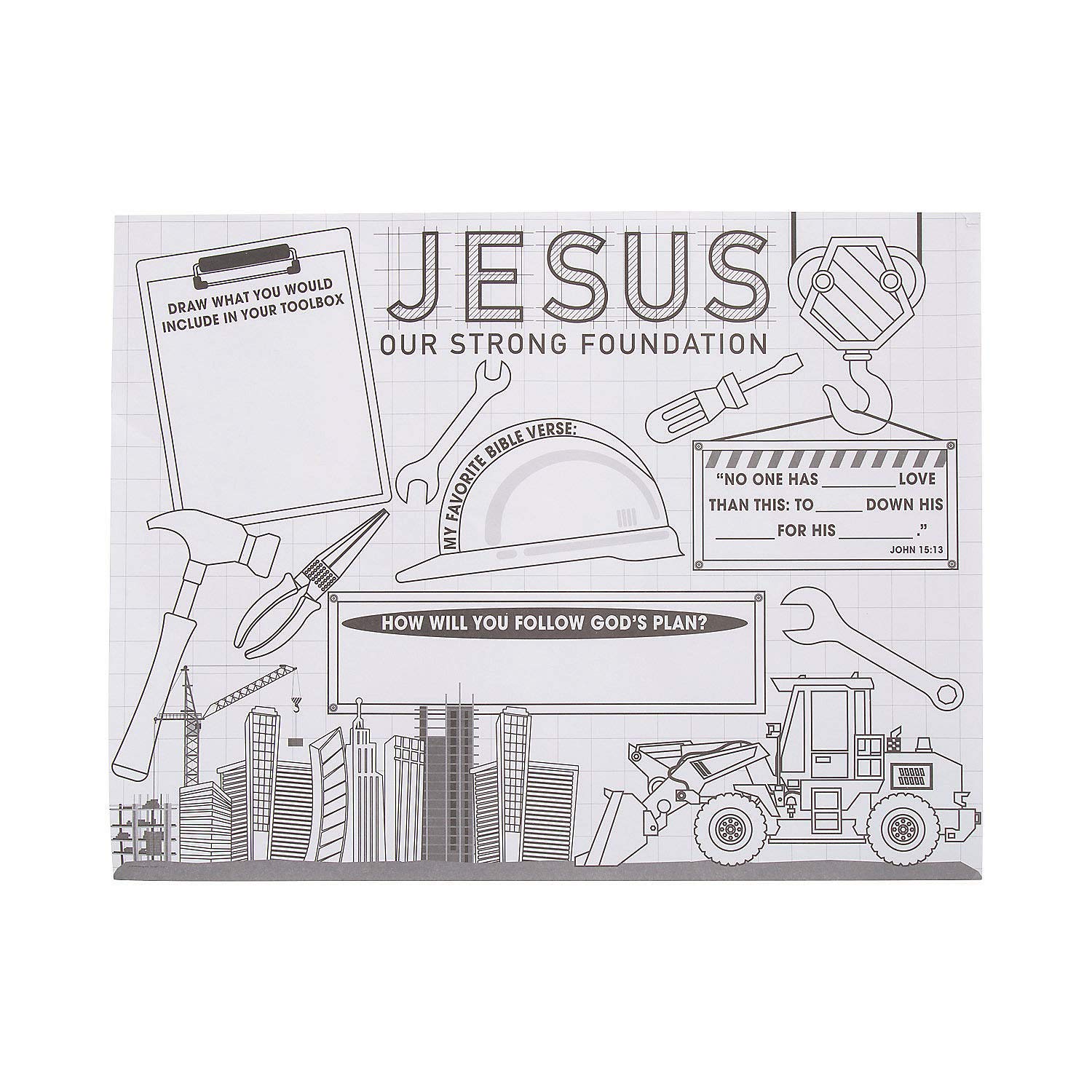 Construction vbs color your own poster