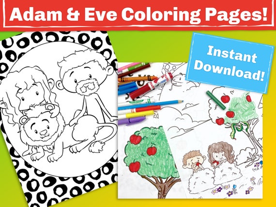 Adam and eve coloring pages religious coloring sheets that help teach the bible story great for sunday school vbs or a busy bag