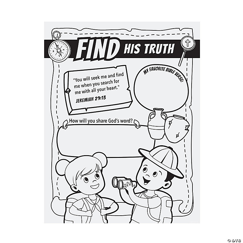 Color your own dig vbs posters