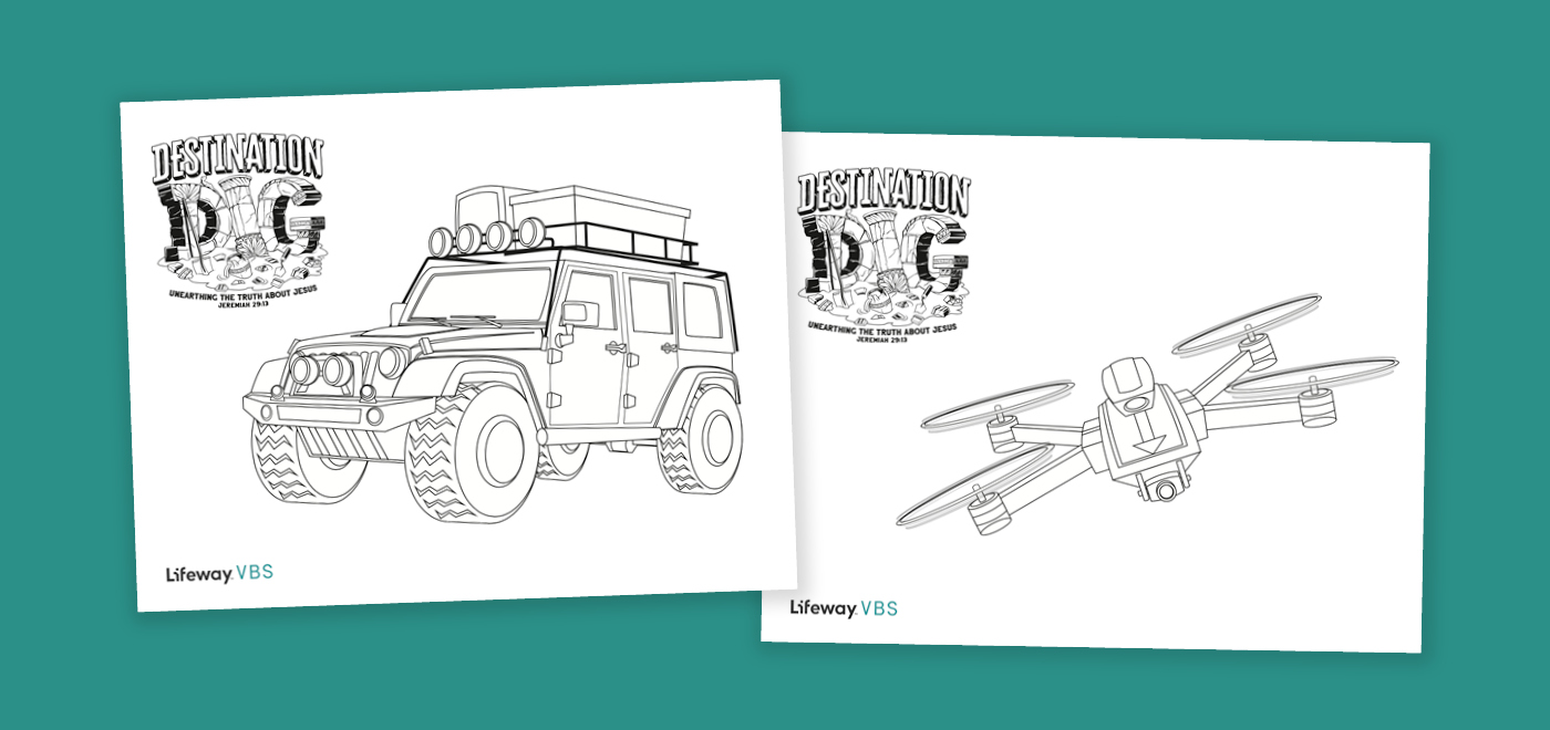 Fun friday vbs destination dig coloring pages