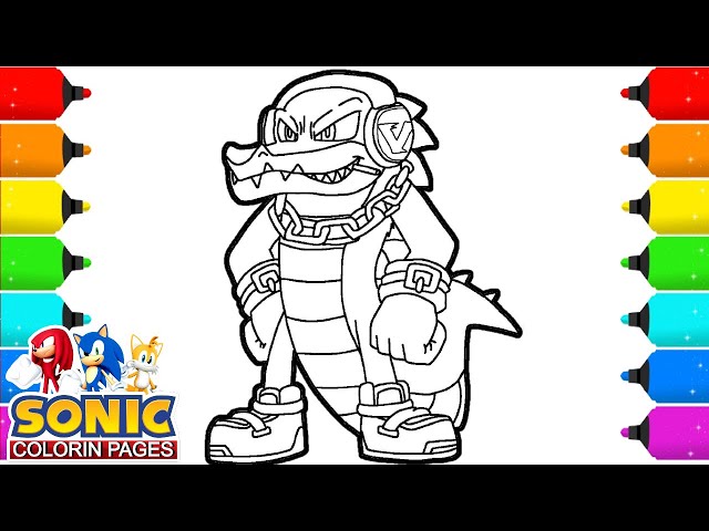 Sonic vector the crocodile coloring pages new sonic coloring page draw coloring