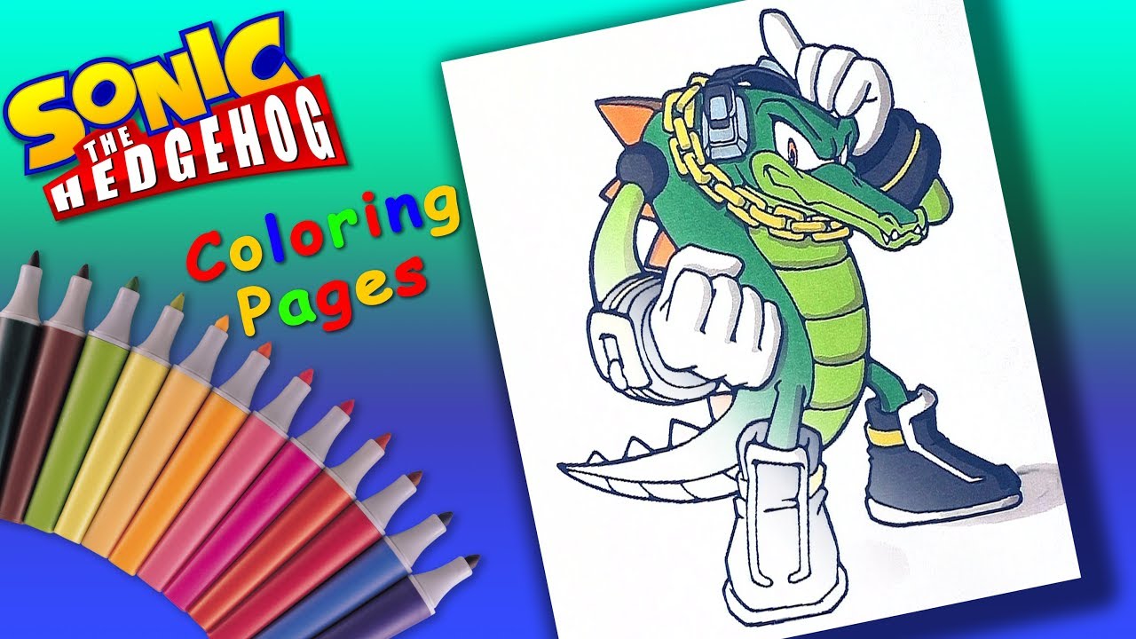 Vector the crocodile sonic hedgehog coloring forkids favorite game characters coloring pages