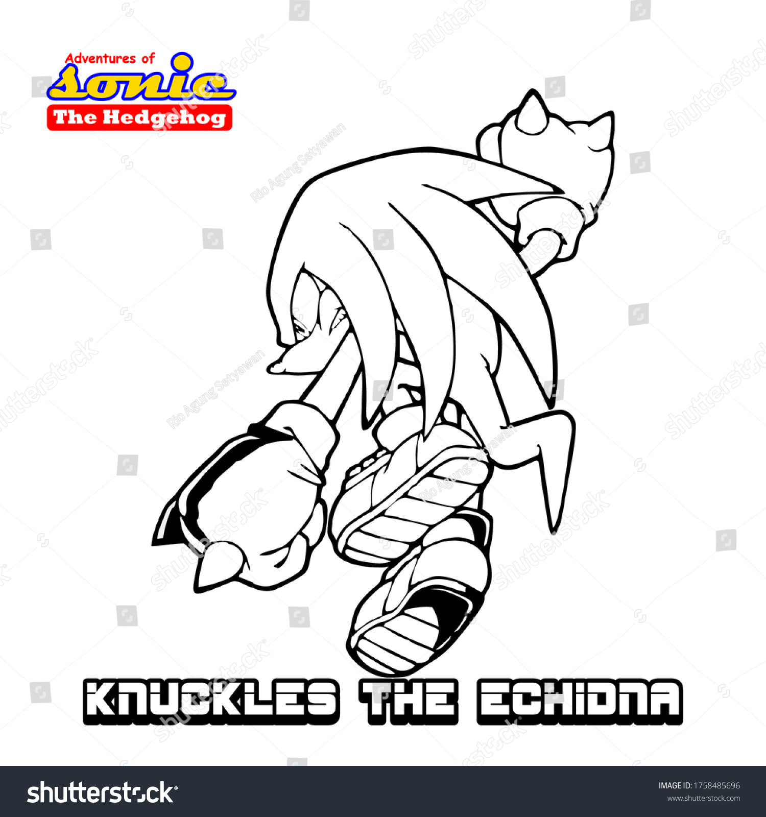 Sonic super herro mascot knuckles echidna stock vector royalty free