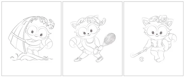 Coloring pages foxes set pages coloring book cute animal vector stock vector by artvarstudio