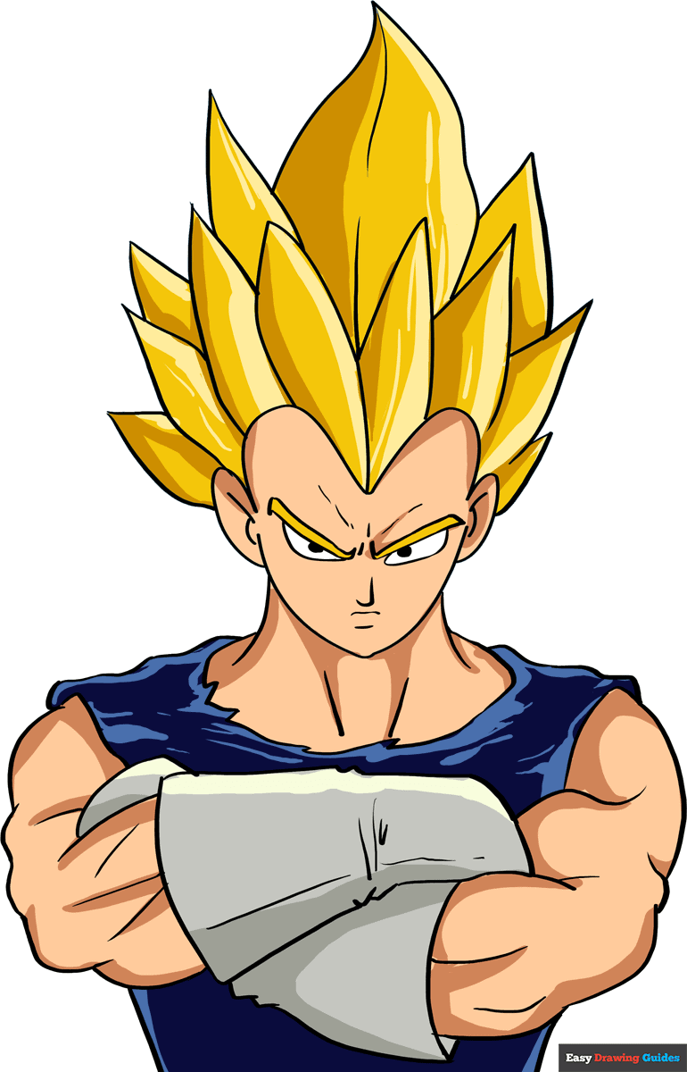 How to draw vegeta from dragon ball