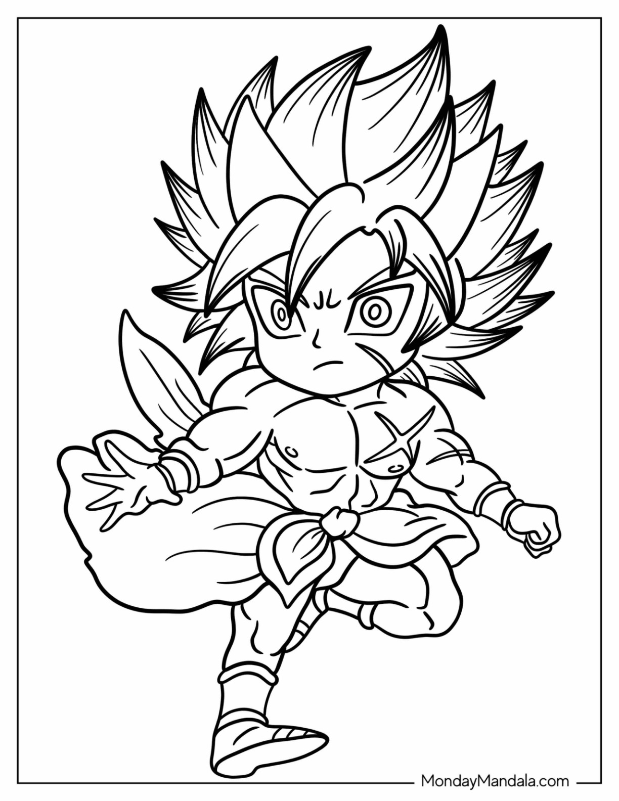 Broly coloring pages free pdf printables