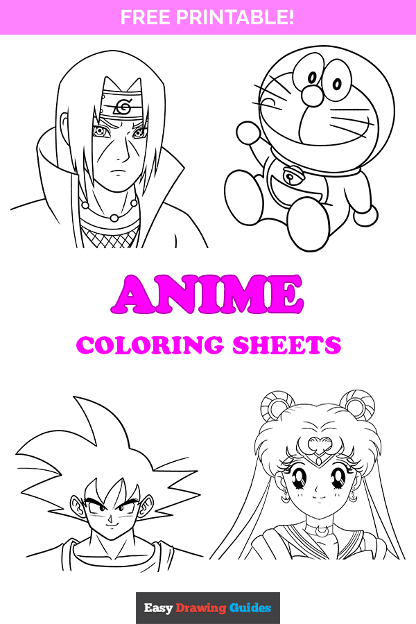 Free printable anime coloring pages for kids