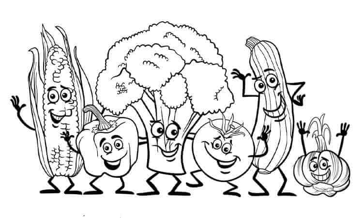 Vegetable coloring pages kids coloring pages