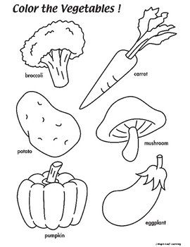 Vegetable coloring worksheet coloring worksheets for kindergarten color worksheets vegetable coloring pages