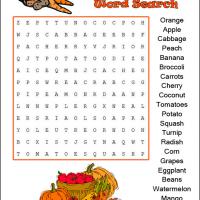Harvest fruit vegetables word search