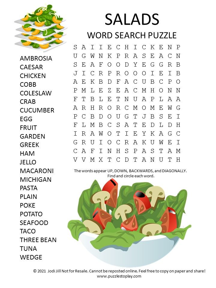 Salad word search puzzle word puzzles for kids word search puzzle word search puzzles