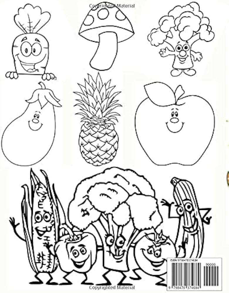 Vegetables and fruits coloring book for kids and toddlers vegetables and fruits coloring book for kids and toddlers age