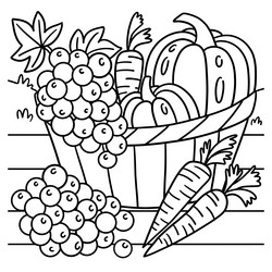 Fruits and vegetables coloring pages vector images over