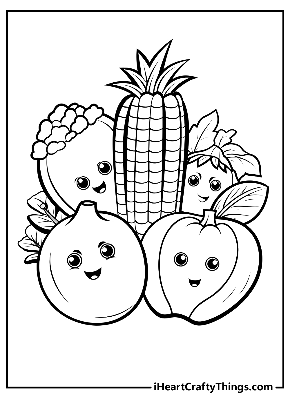Vegetables coloring pages free printables