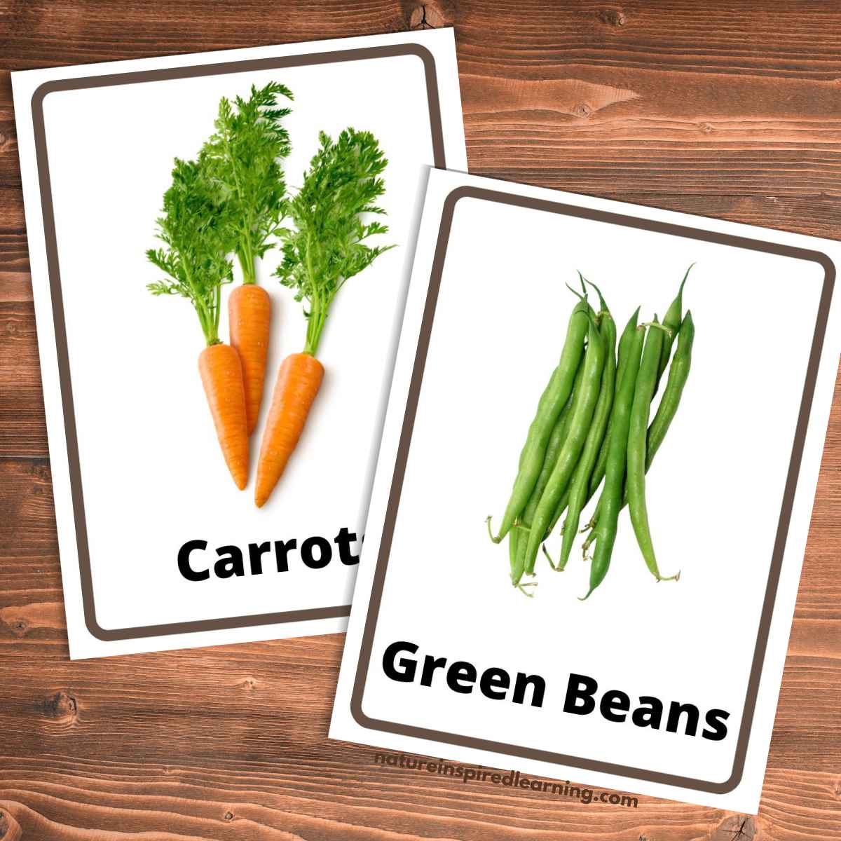 Printable vegetable flashcards