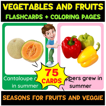 The seasons for vegetables and fruits flashcards kindergarten coloring pages