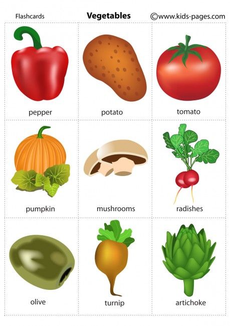 Vegetables flashcard flashcards kids pages kids english