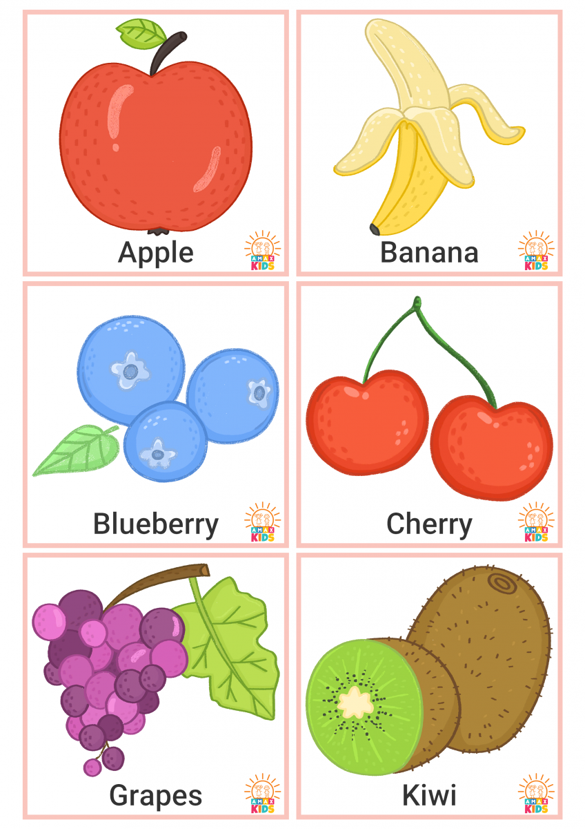 Printable flashcards for kids â fruits and vegetables amax kids